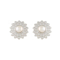 Silver Pearl Stud Earrings