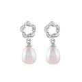Floral Teardrop Pearl Earrings