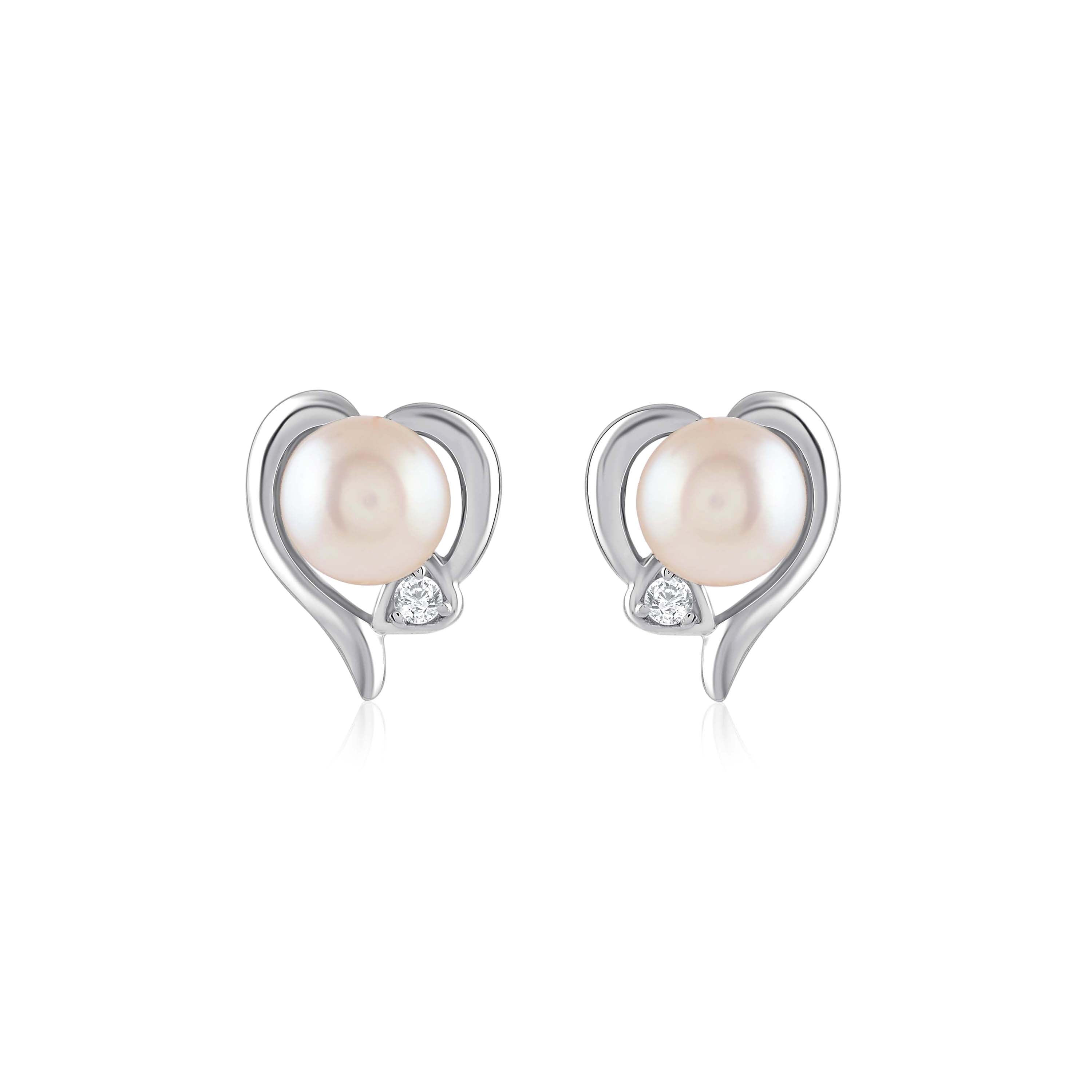 Decorative Freshwater Pearl Heart Shape Earring - Krishna Jewellers Pearls and Gems