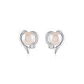 Decorative Freshwater Peach  Pearl Heart Shape Earring