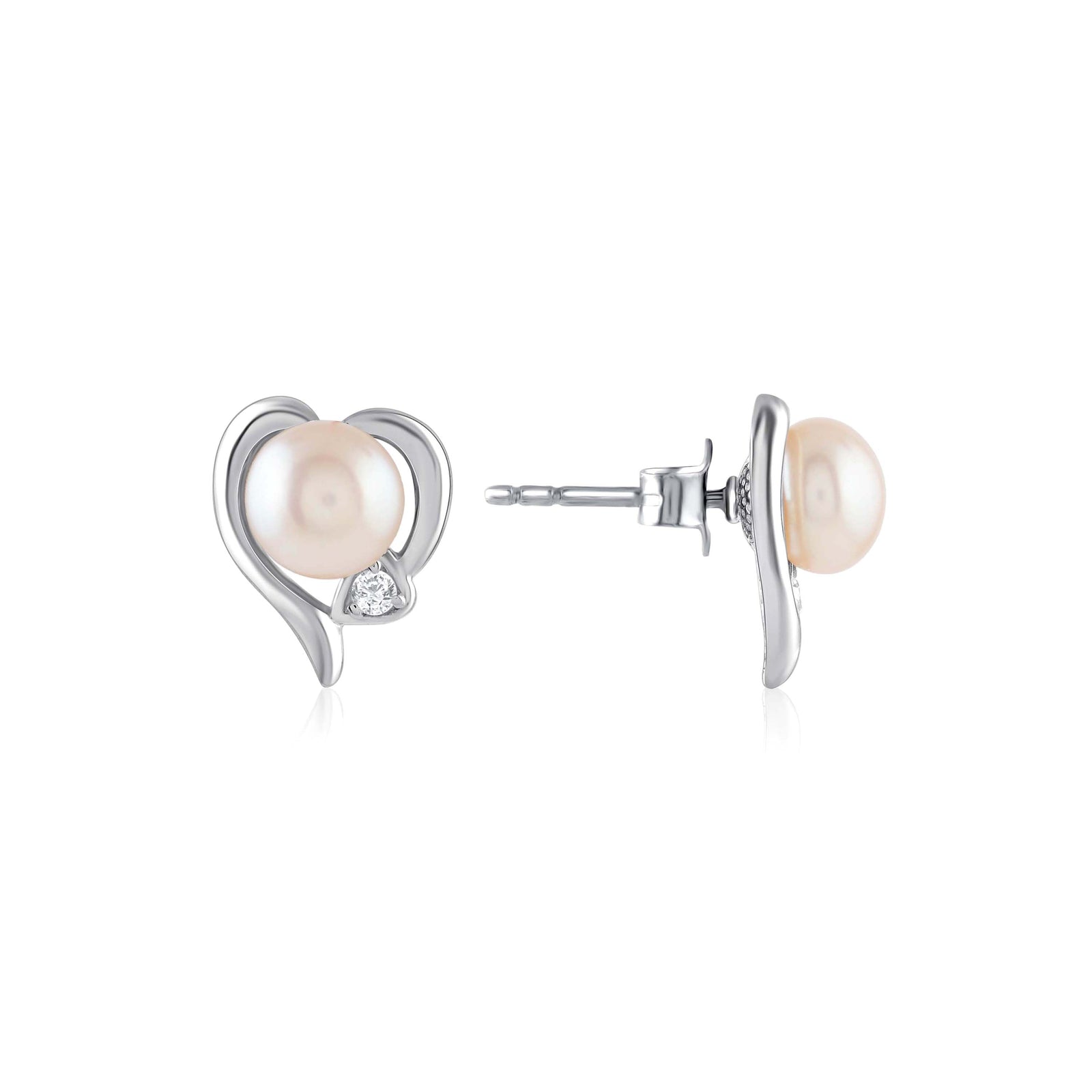 Decorative Freshwater Pearl Heart Shape Earring - Krishna Jewellers Pearls and Gems