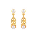 Stylish Gold Coated Pearl Dangler Earrings