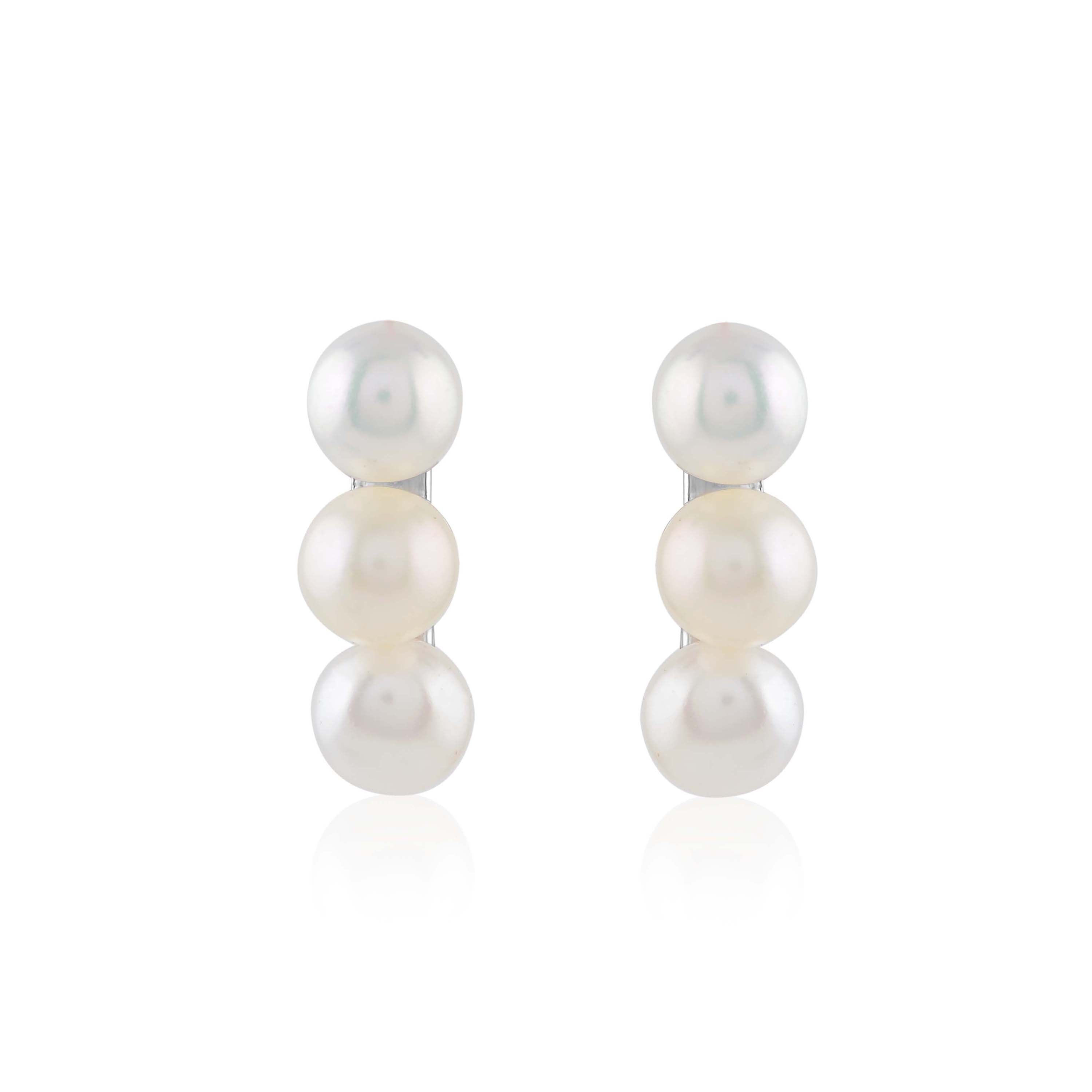 Classic Freshwater Cultured Pearl Earrings - Krishna Jewellers Pearls and Gems