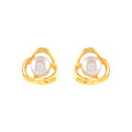 Golden Loop Pearl Studs (Freshwater Pearl Stud Earrings in Gold-Plated Silver)