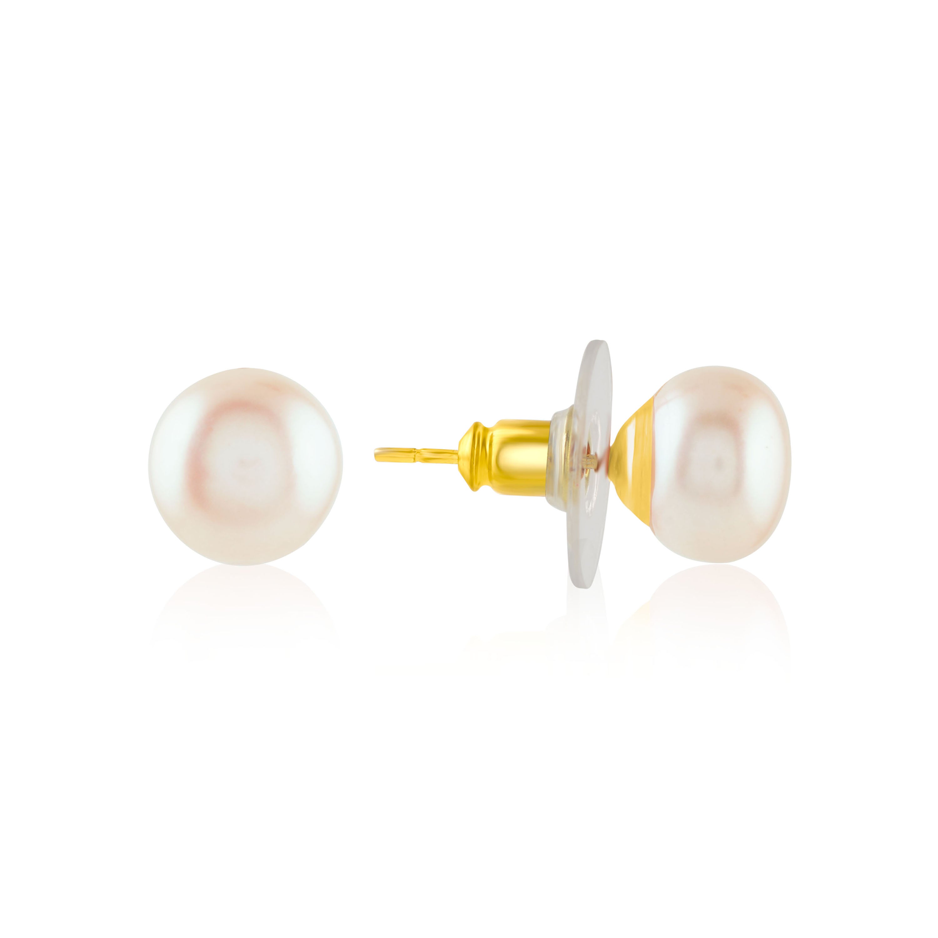 Buy Peach Pearl Stud Earrings - Classic Style, Lightweight Comfort