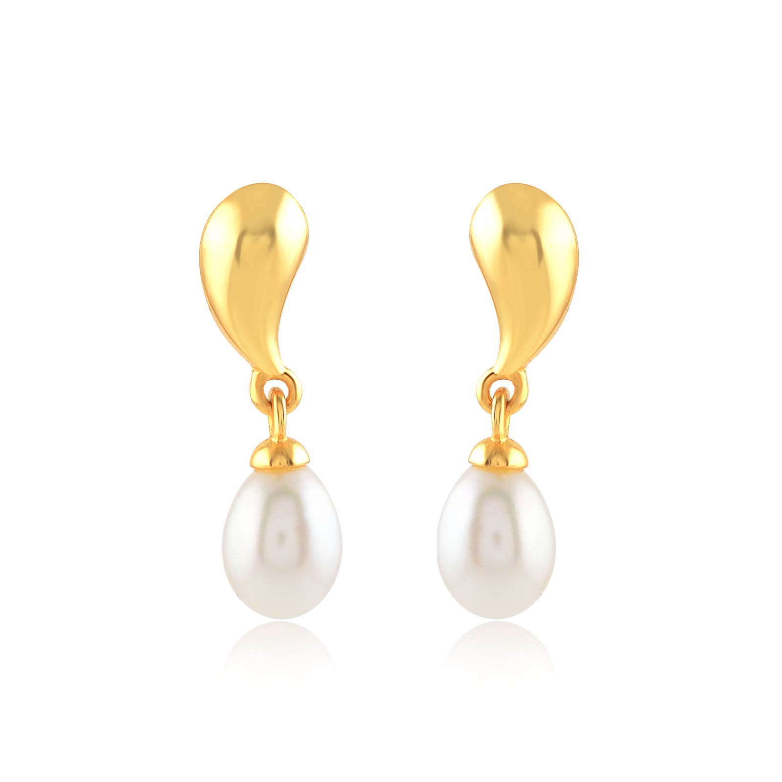 Yellow Tinted Pearl dangling Earrings - Krishna Jewellers Pearls and Gems
