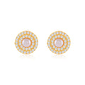 Gleaming Gold-plated Pearl Studs halo Earrings