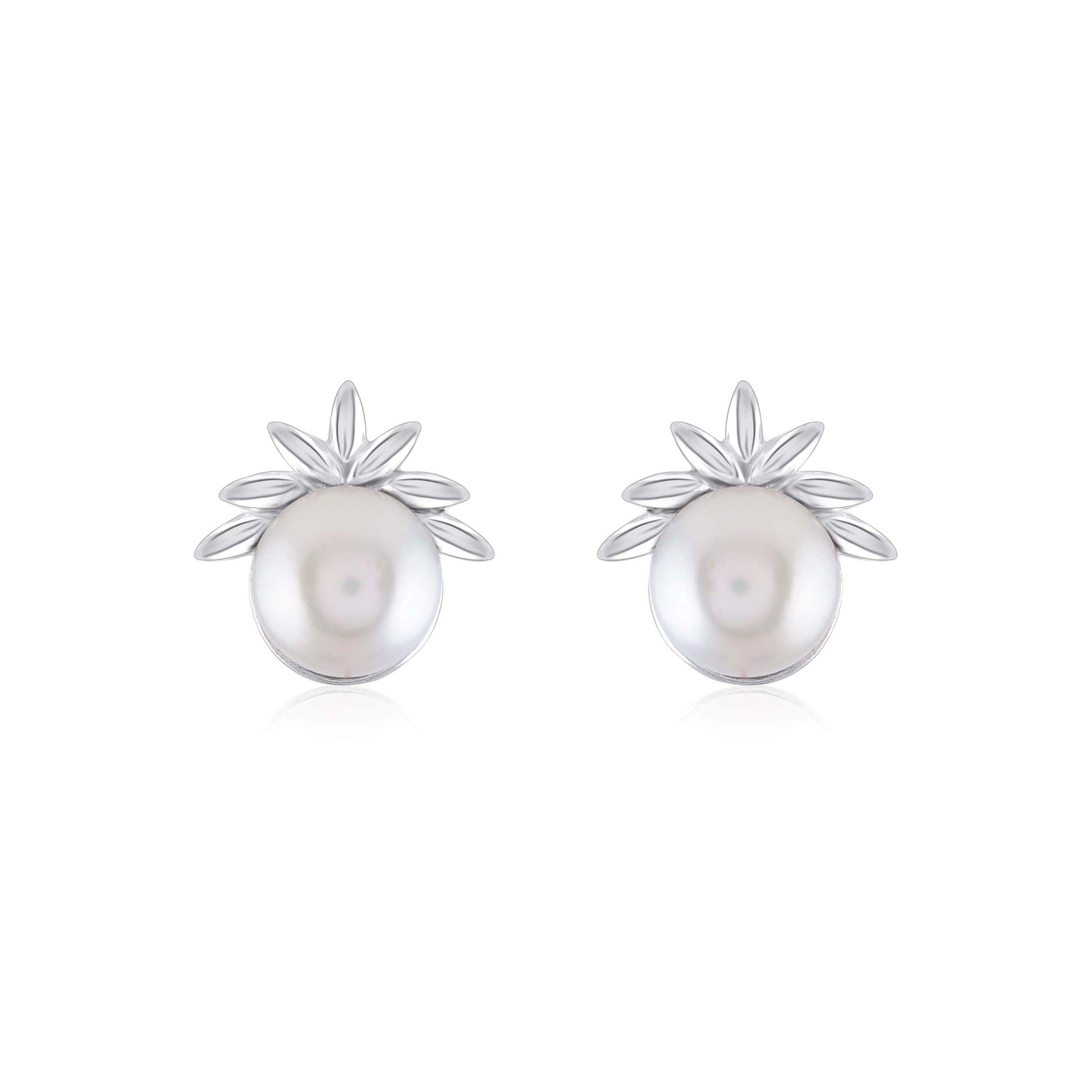 Sparkling Button Pearls Adorned With AAA CZ Stones - Krishna Jewellers Pearls and Gems