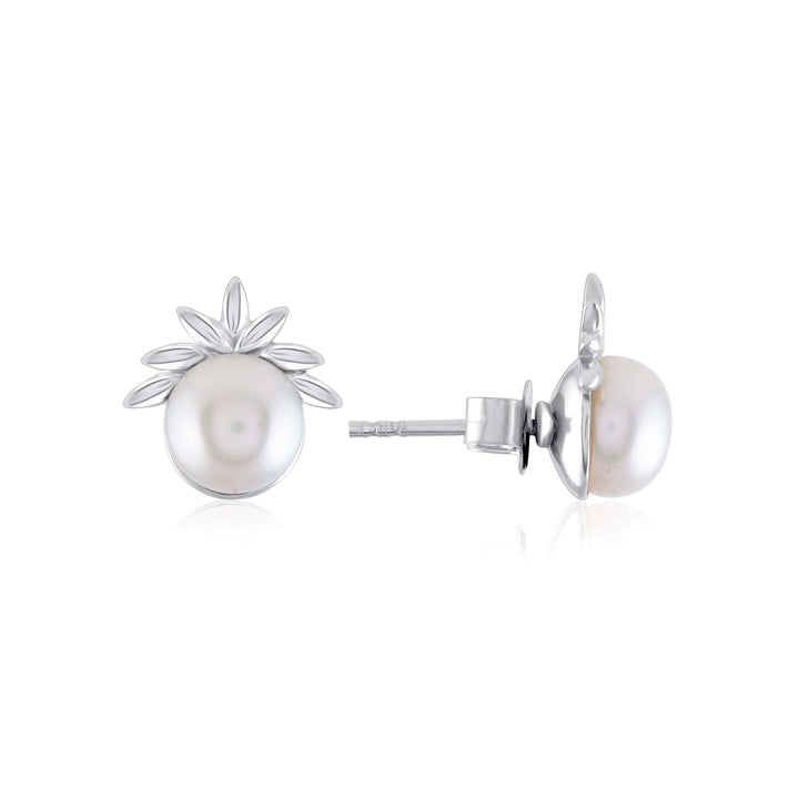 Sparkling Button Pearls Adorned With AAA CZ Stones - Krishna Jewellers Pearls and Gems