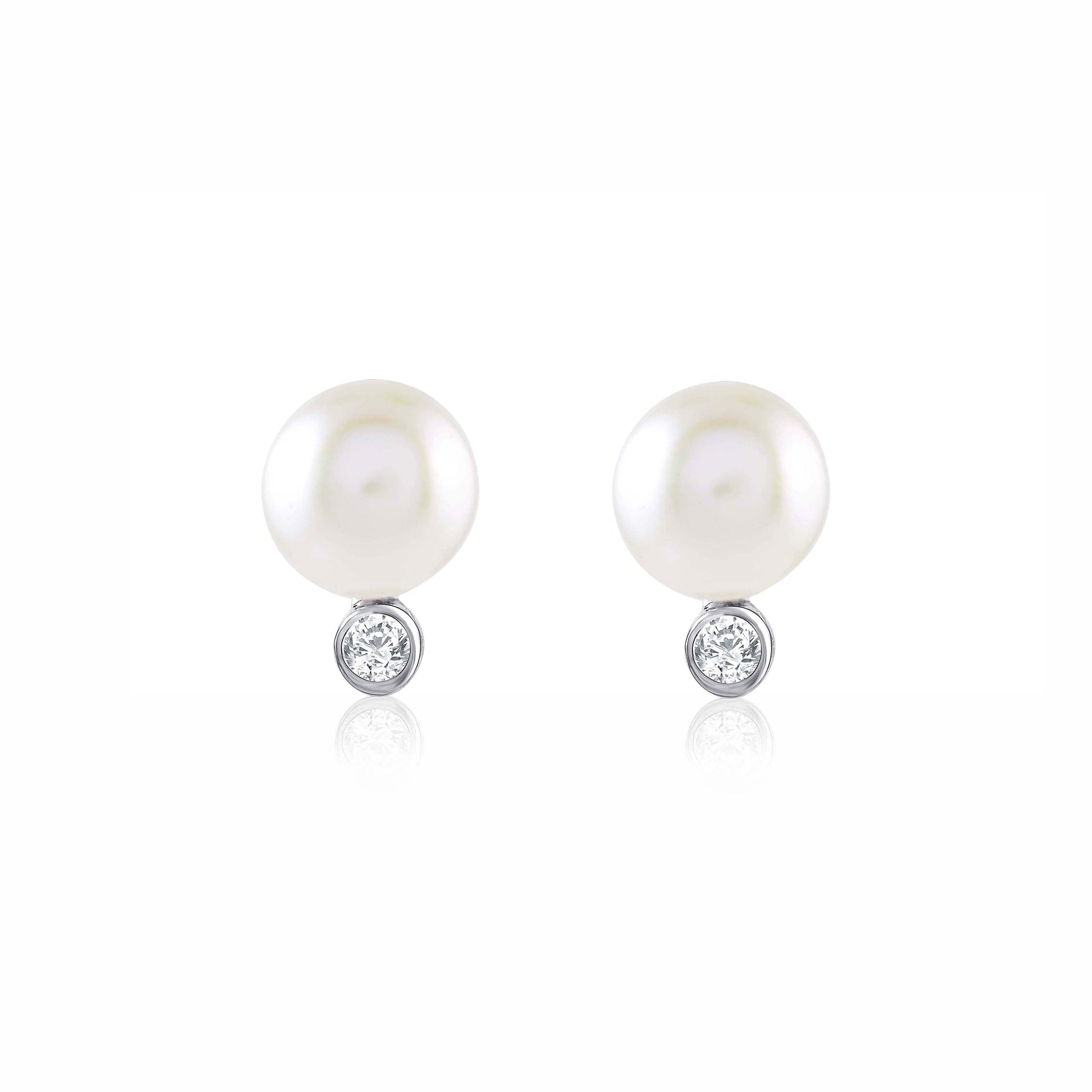 White Cultured Pearl Studs Earring - Krishna Jewellers Pearls and Gems