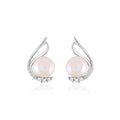 Celestial Glow: Unique White Pearl Studs With CZ Sparkle