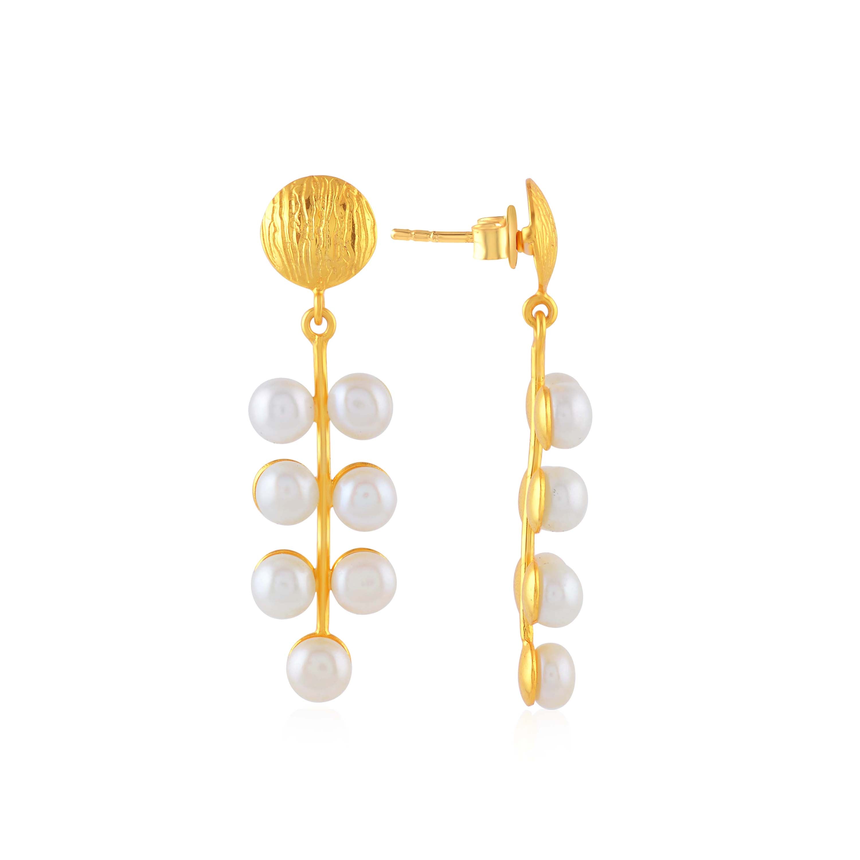 Gold Polish Hoop Earrings - Krishna Jewellers Pearls and Gems