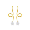 White Freshwater Pearl Thread Earrings