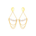 Gold-threaded Pearl Dangler Earrings – A Luxurious Statement