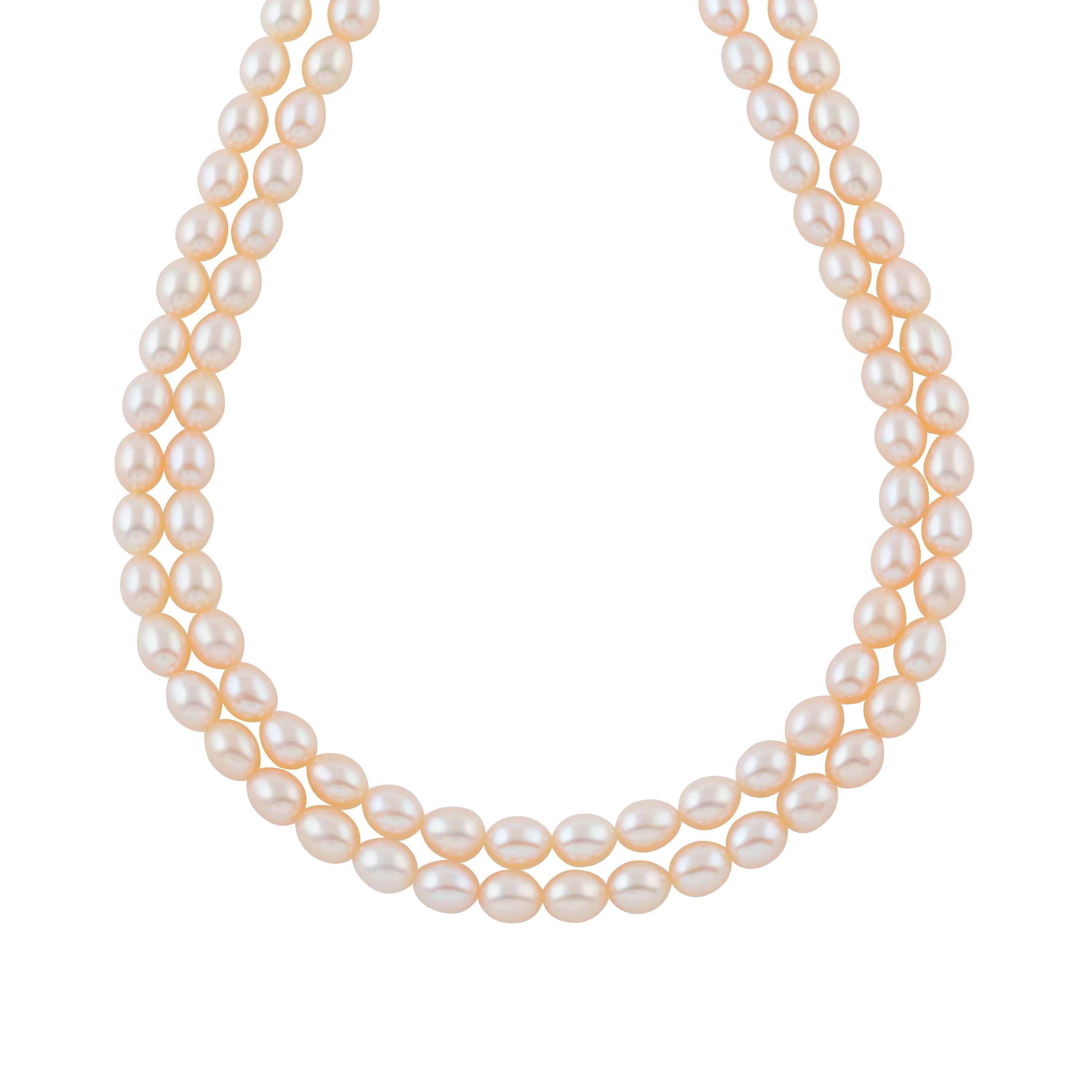 Stylish Double Line White Pearl Necklace - Krishna Jewellers Pearls and Gems