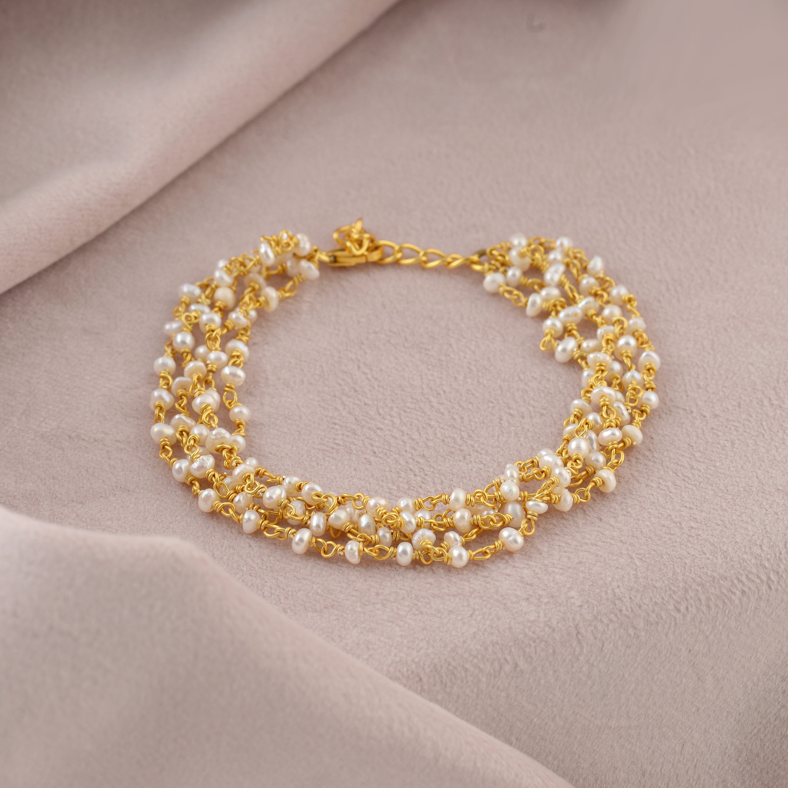 Charming Silver White Pearl Bracelet - Krishna Pearls