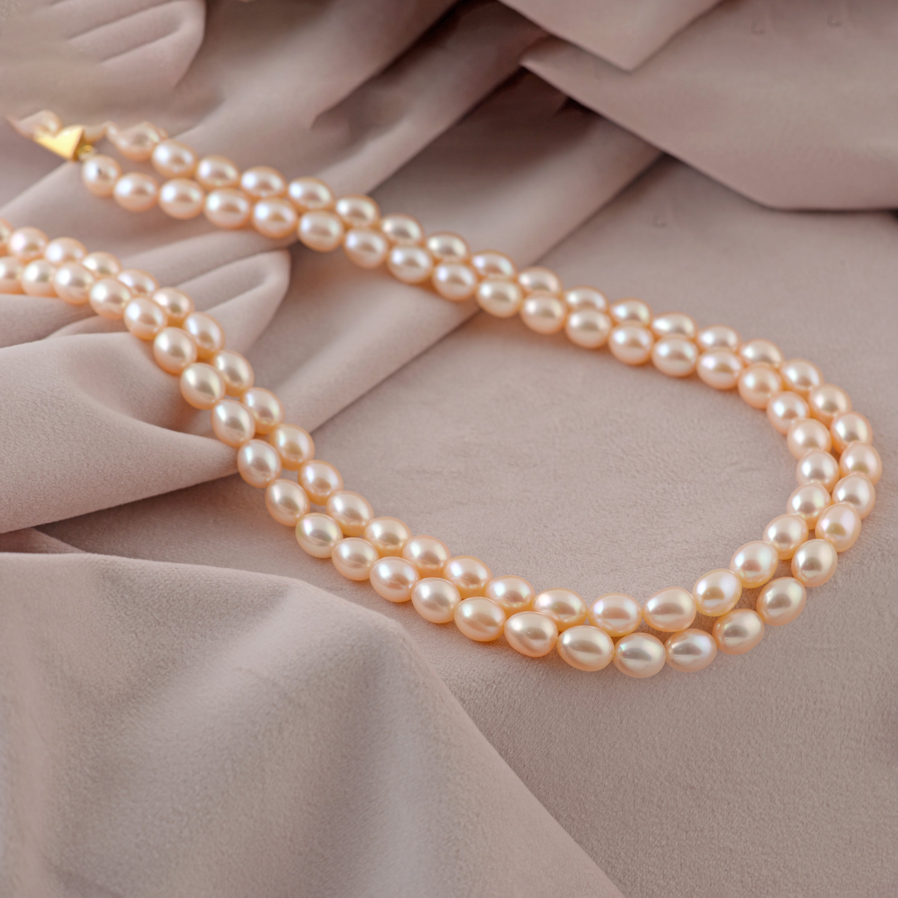 Stylish Double Line White Pearl Necklace - Krishna Jewellers Pearls and Gems