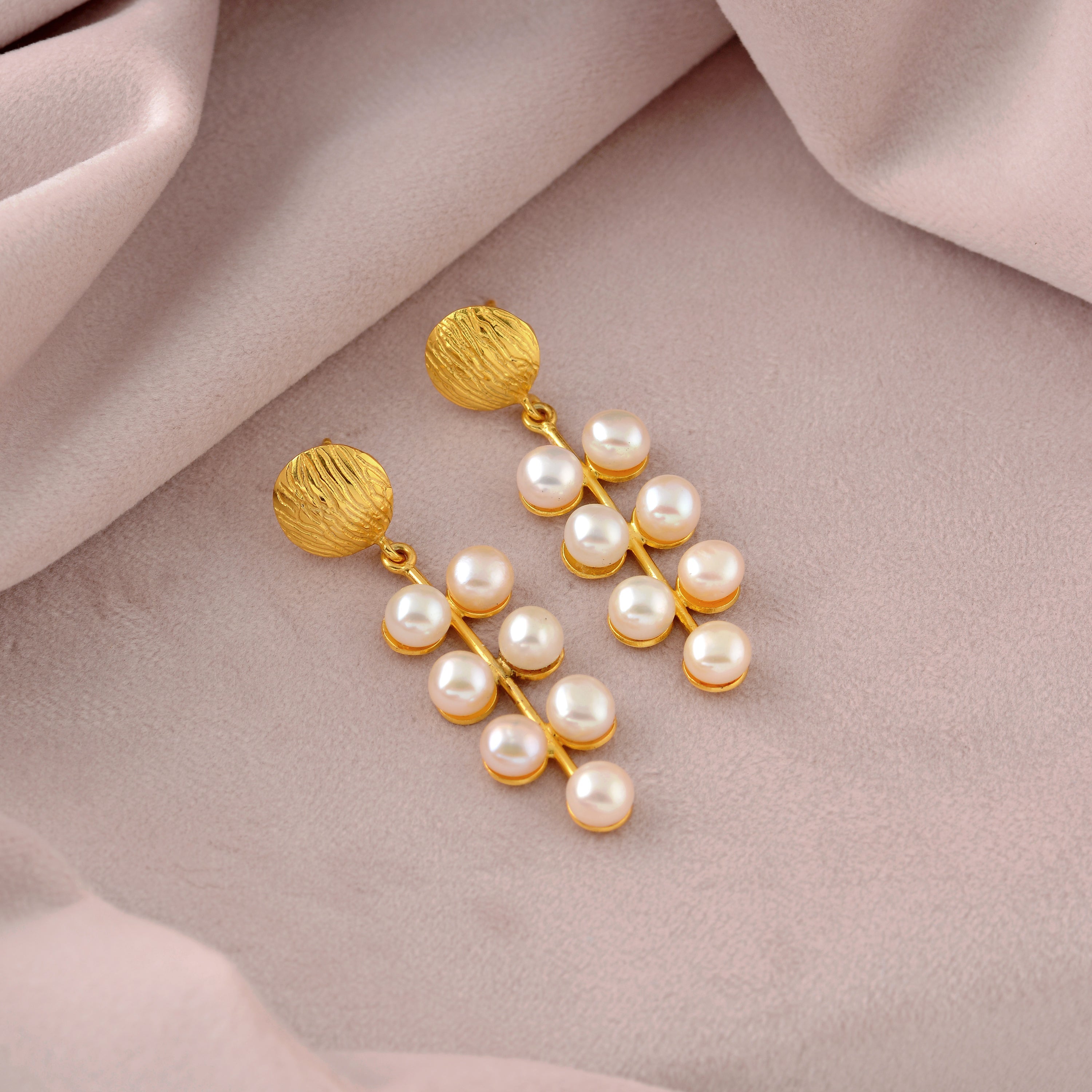 Gold Polish Hoop Earrings - Krishna Jewellers Pearls and Gems