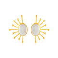 Gilded Half-sunflower Pearl Studs