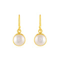 Halo Pearl Drop Earrings (925 Sterling Silver Gold-Plated Pearl Drop Earrings)
