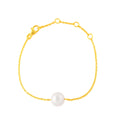 Elegant  Gold Polish Freshwater Pearl Bracelet