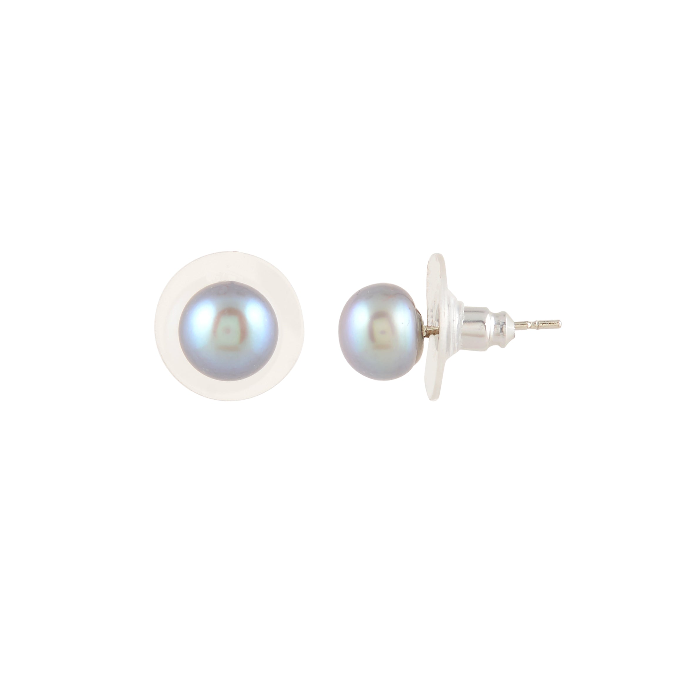 The Sterling & Snow Duo – Signature White & Grey Pearl Studs