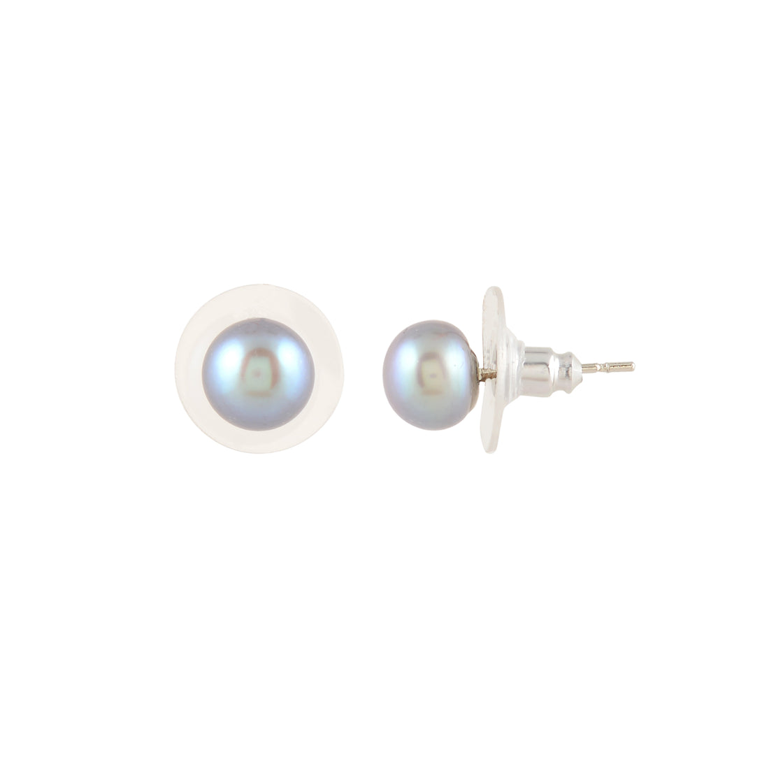 The Sterling & Snow Duo – Signature White & Grey Pearl Studs