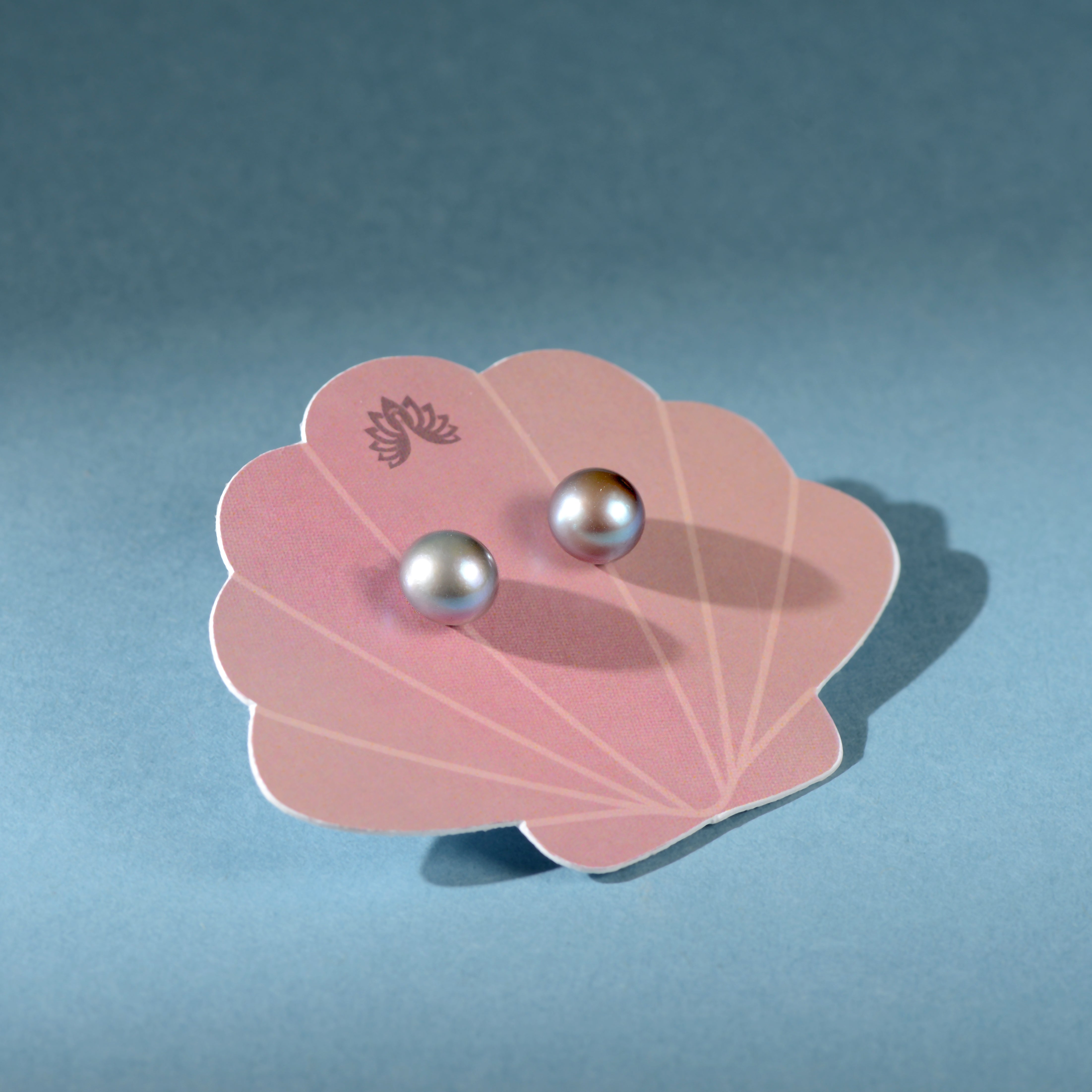 The Sterling & Snow Duo – Signature White & Grey Pearl Studs