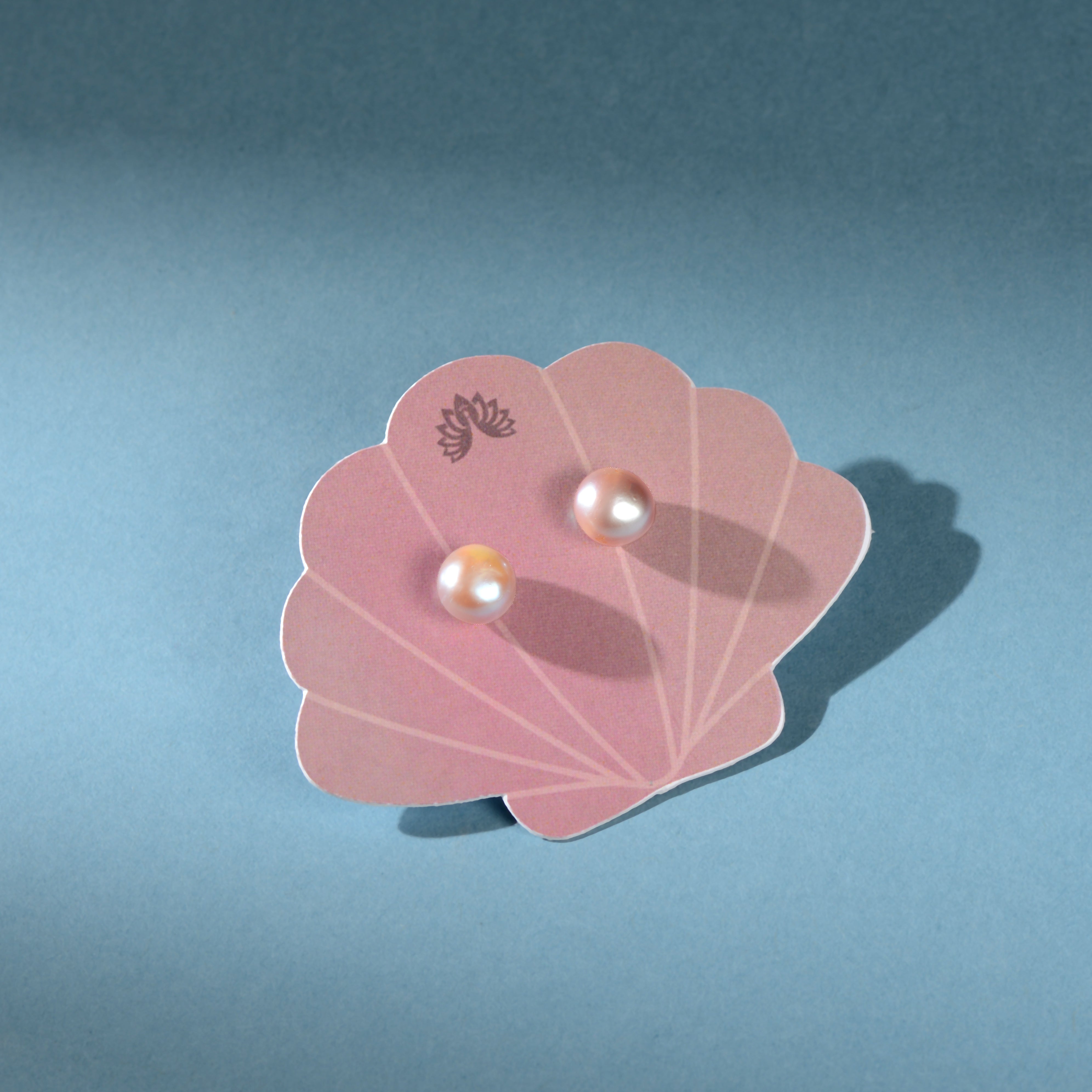 Signature White & Pink Pearl Stud Set