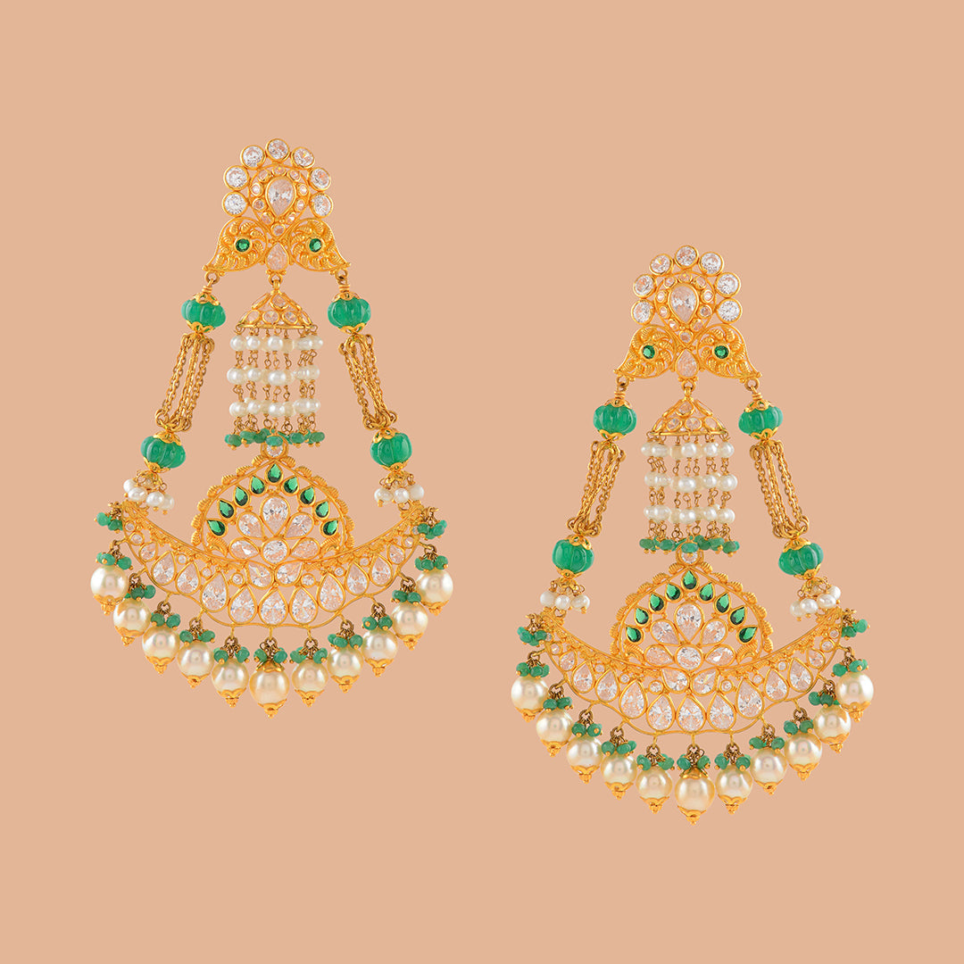 Kshetrani Gold Hanging Tops - Krishna Jewellers Pearls and Gems