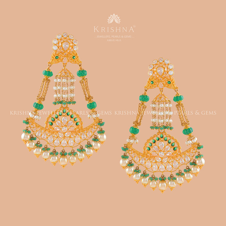 Kshetrani Gold Hanging Tops - Krishna Jewellers Pearls and Gems