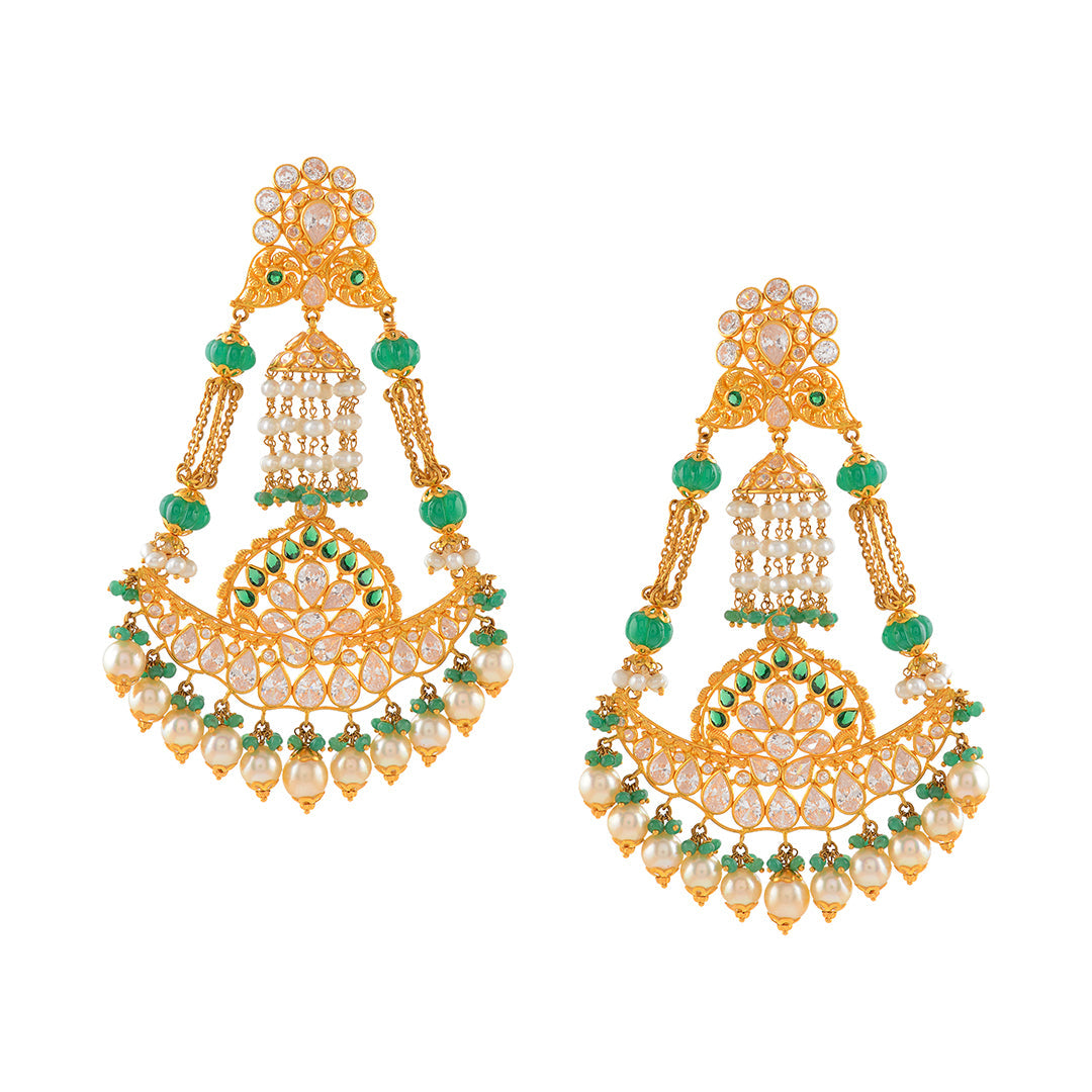 Kshetrani Gold Hanging Tops - Krishna Jewellers Pearls and Gems