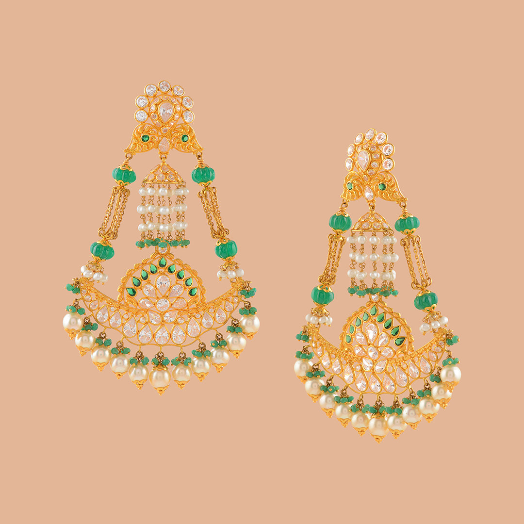 Kshetrani Gold Hanging Tops - Krishna Jewellers Pearls and Gems