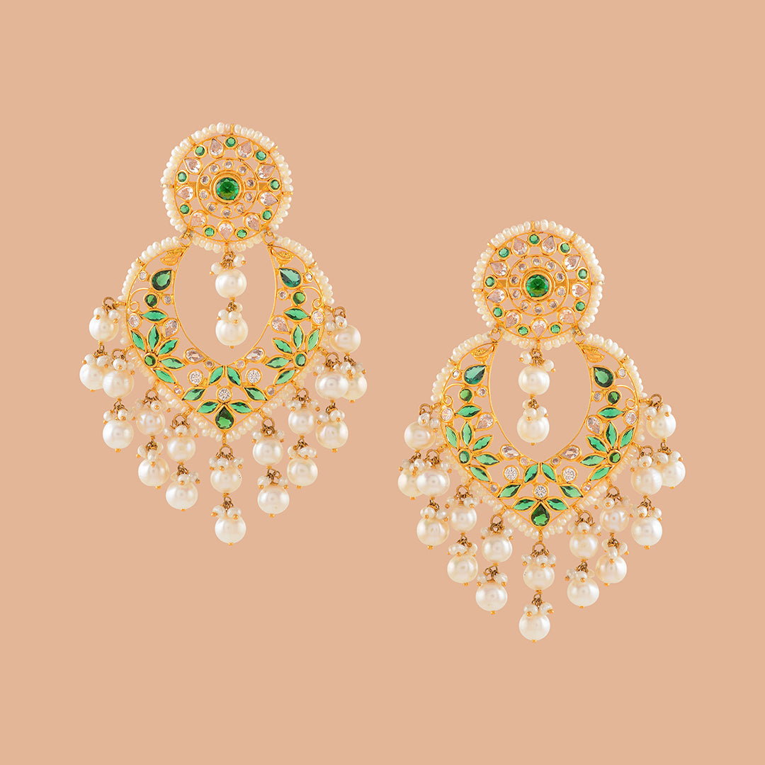 Eccentric Gold Pearl Chandbali Tops - Krishna Jewellers Pearls and Gems