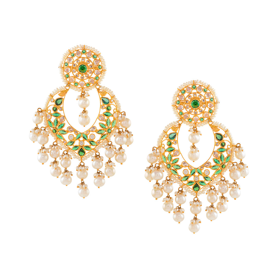 Eccentric Gold Pearl Chandbali Tops - Krishna Jewellers Pearls and Gems