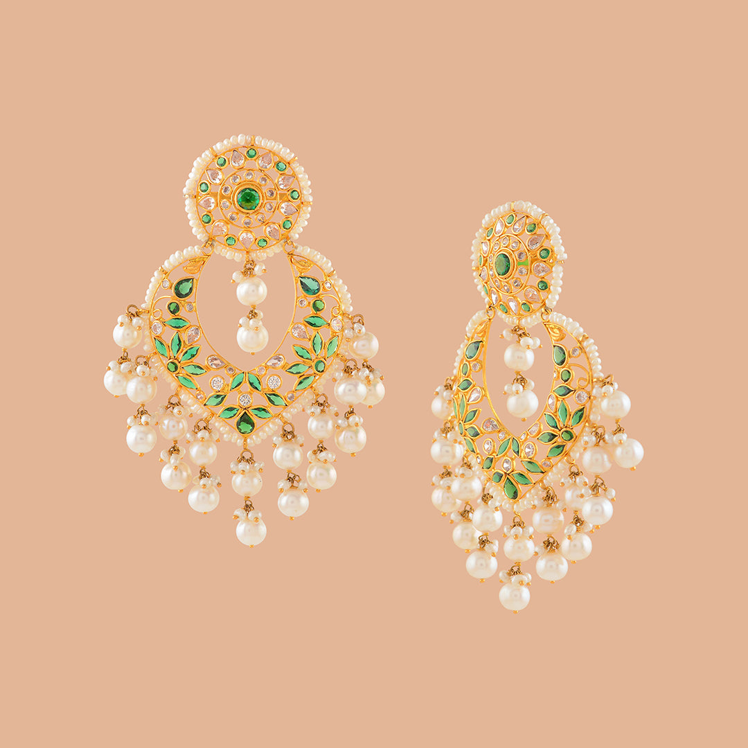 Eccentric Gold Pearl Chandbali Tops - Krishna Jewellers Pearls and Gems