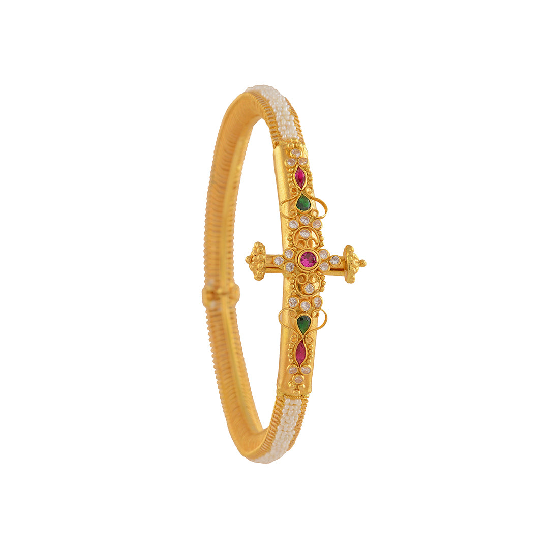 Eccentric 22K Gold Bangles – Krishna Pearls - Main Image