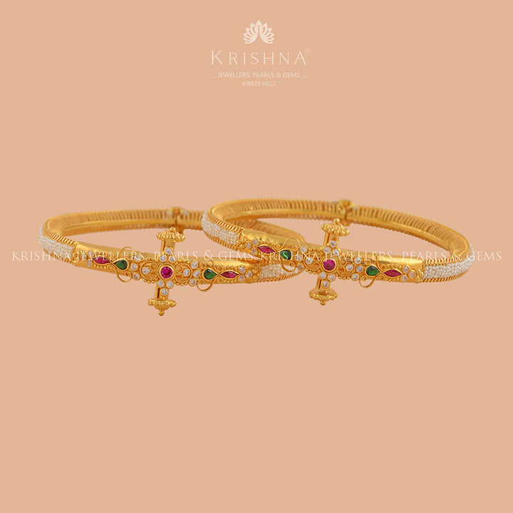 Eccentric 22K Gold Bangles - Krishna Jewellers Pearls and Gems