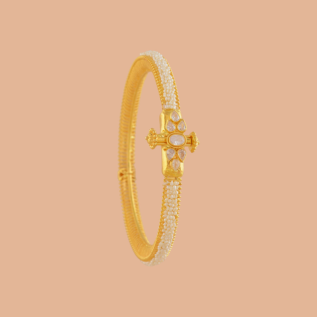 Beautiful Gold Pearl Bangles - Krishna Jewellers Pearls and Gems