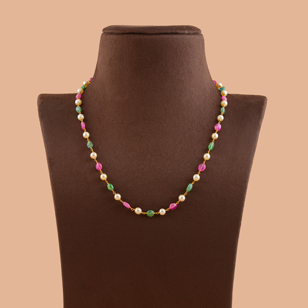 Modestic Gold Pearl Necklace - Krishna Jewellers Pearls and Gems