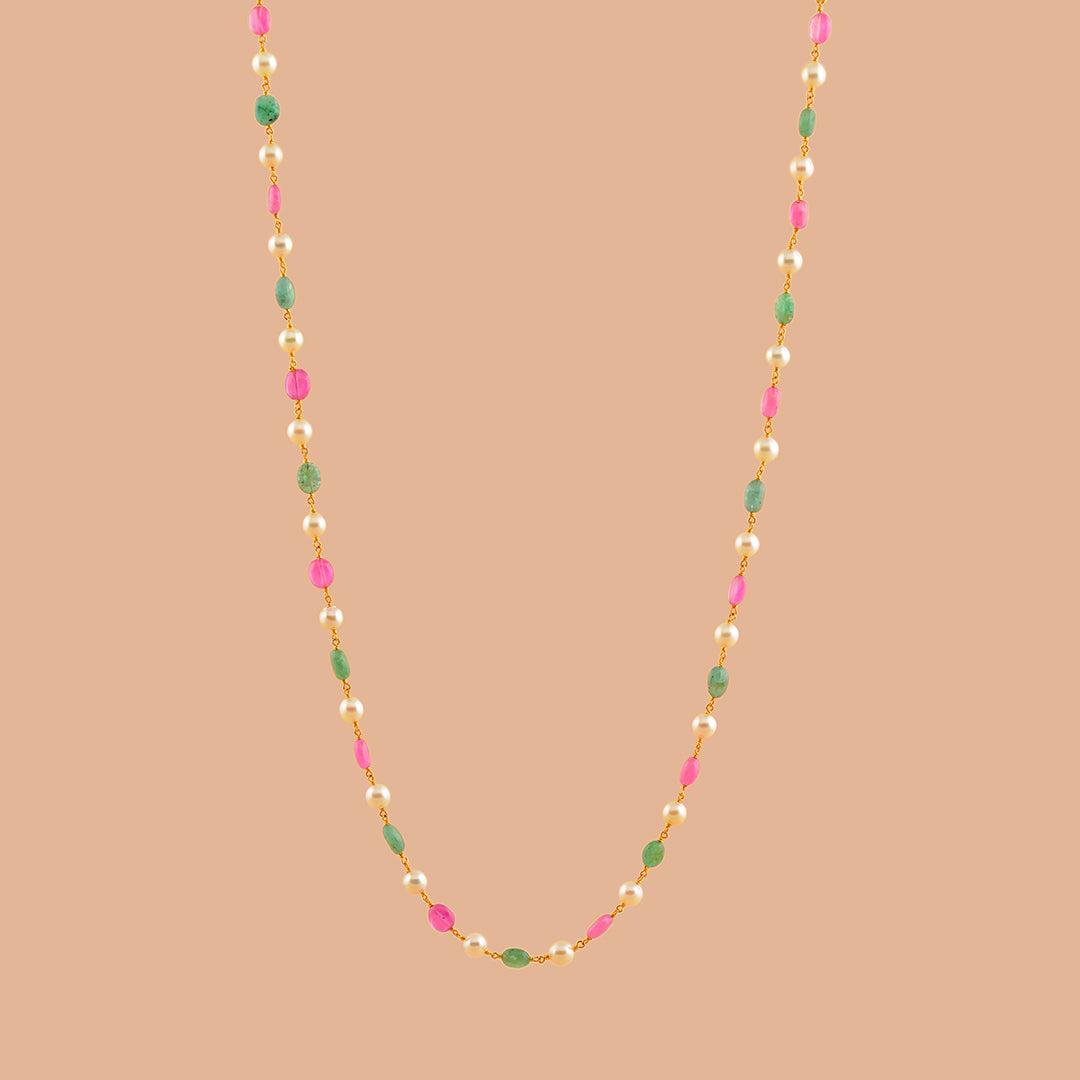 Modestic Gold Pearl Necklace - Krishna Jewellers Pearls and Gems