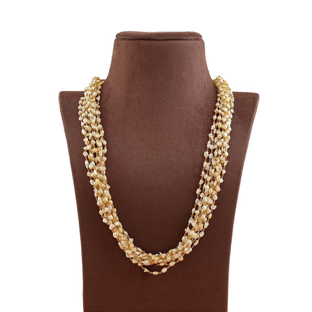 Multifarious Gold Pearl String Chain - Krishna Jewellers Pearls and Gems