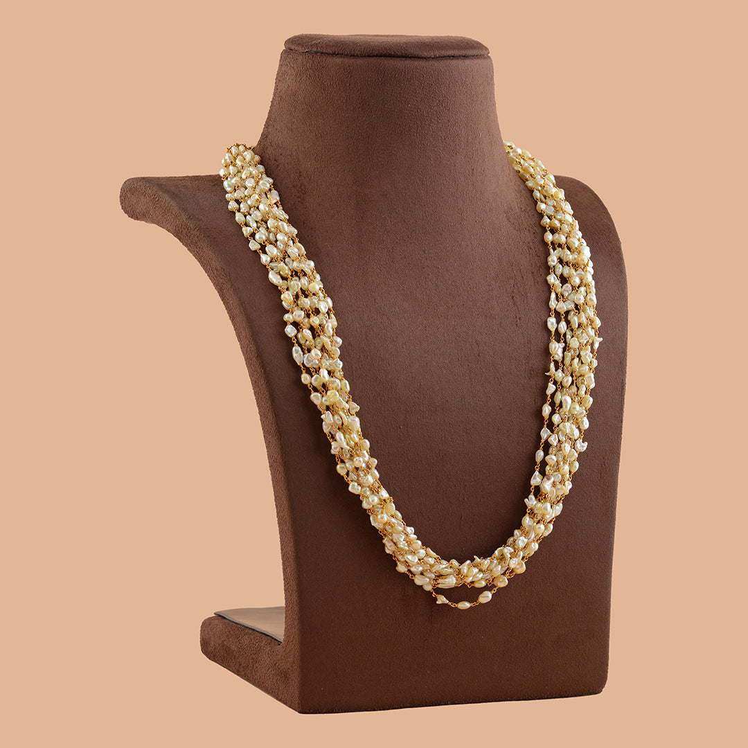 Multifarious Gold Pearl String Chain - Krishna Jewellers Pearls and Gems