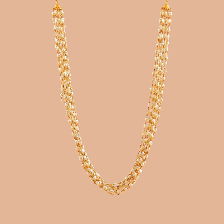 Multifarious Gold Pearl String Chain - Krishna Jewellers Pearls and Gems