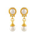 Pearl Drop Earrings with gold finish
