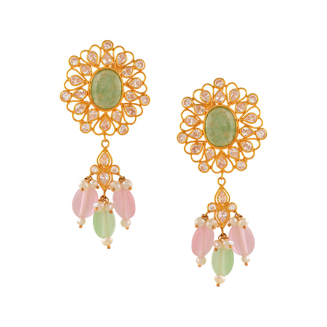 Elegant Gold Long Hanging  Tops - Krishna Jewellers Pearls and Gems