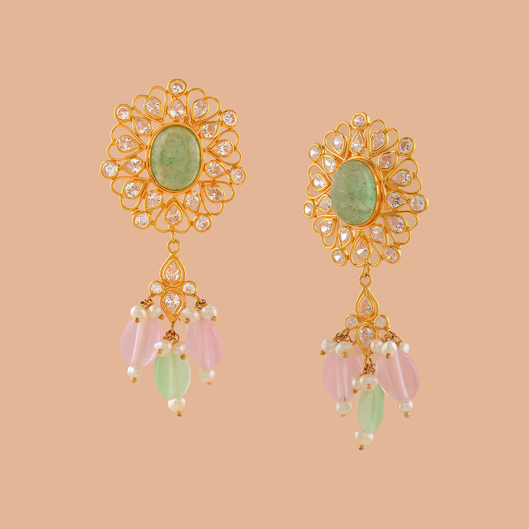 Elegant Gold Long Hanging  Tops - Krishna Jewellers Pearls and Gems