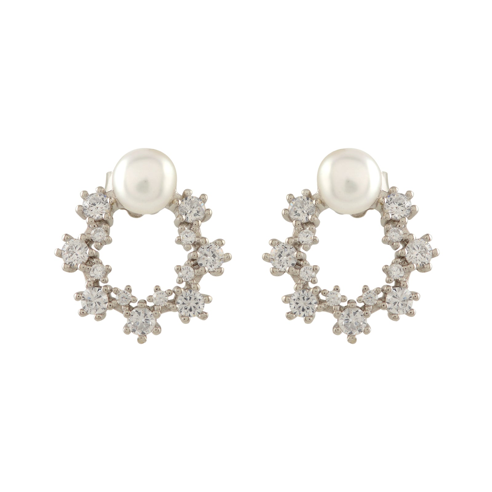 Pearl Bloom Silver Earrings