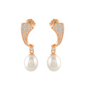 Gold-plated J bali earrings with pearls drop