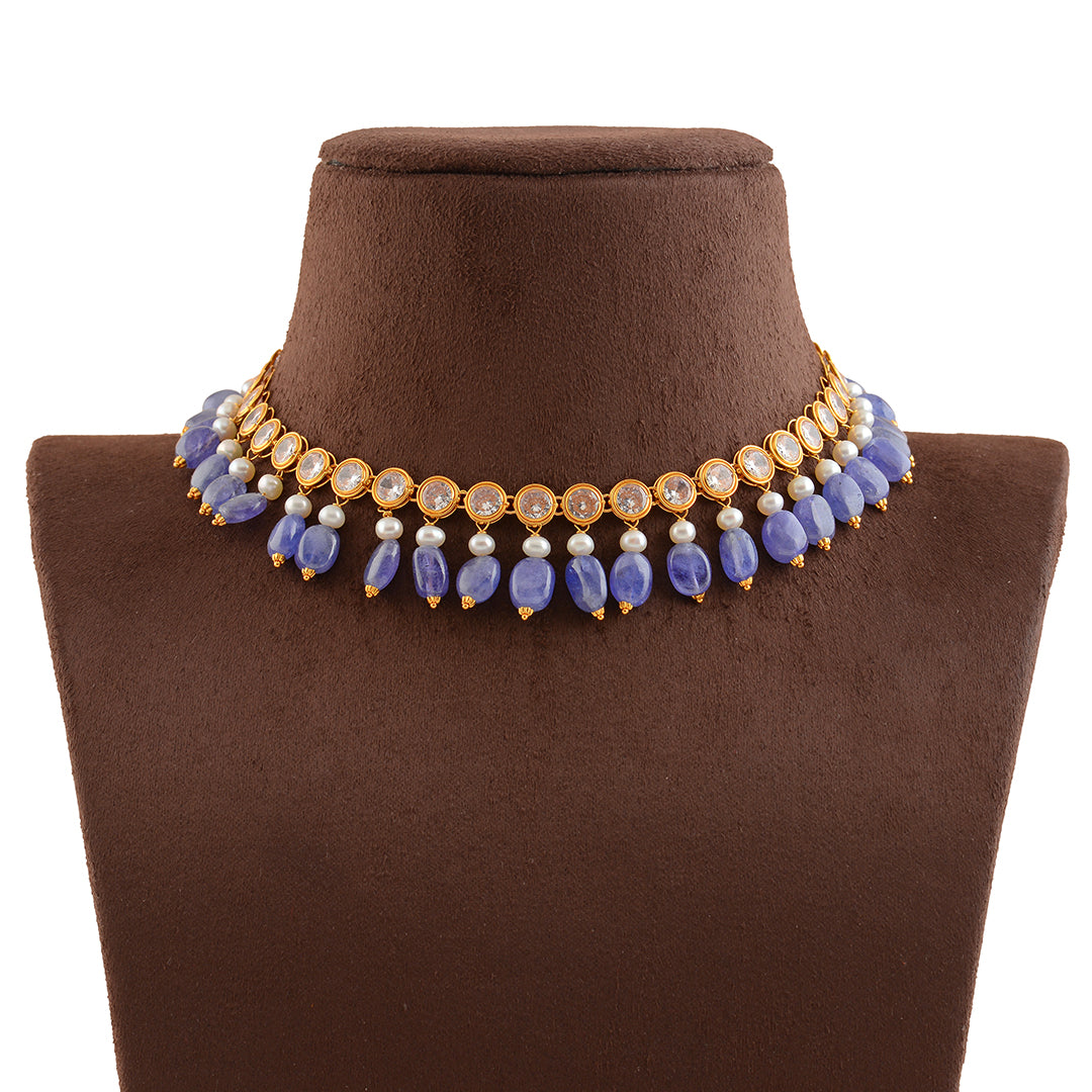 Beauteous Gold Pearl Necklace - Krishna Jewellers Pearls and Gems